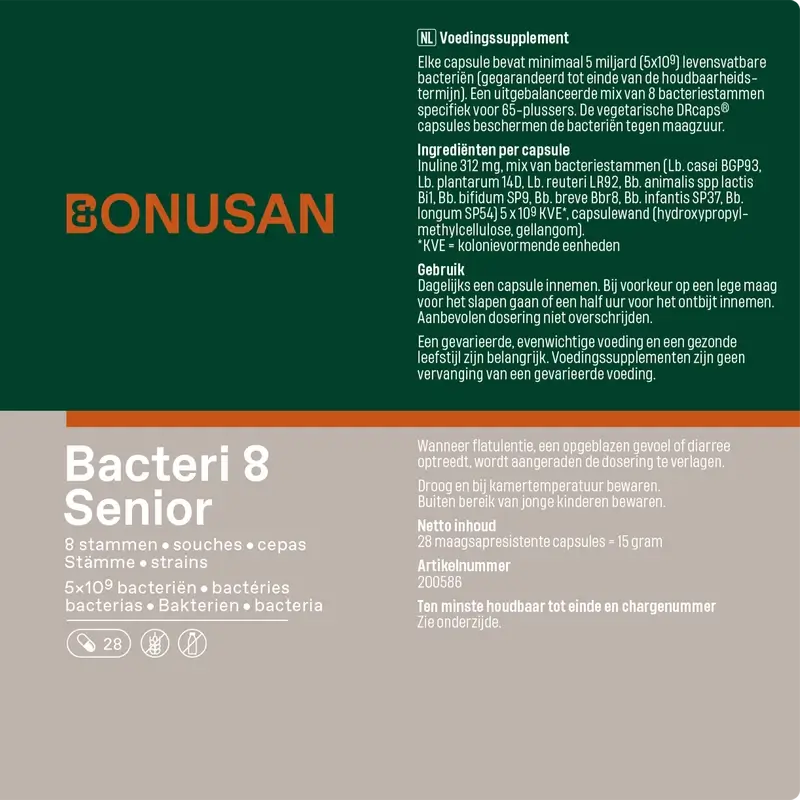 Bonusan Bacteri 8 Senior , 28 cápsulas