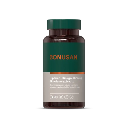 Bonusan Hypericum-Ginkgo-Ginseng Siberian Extract , 90 cápsulas