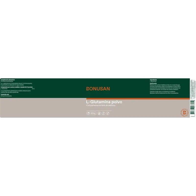 Bonusan L-Glutamine Powder, 500 gramas de pó