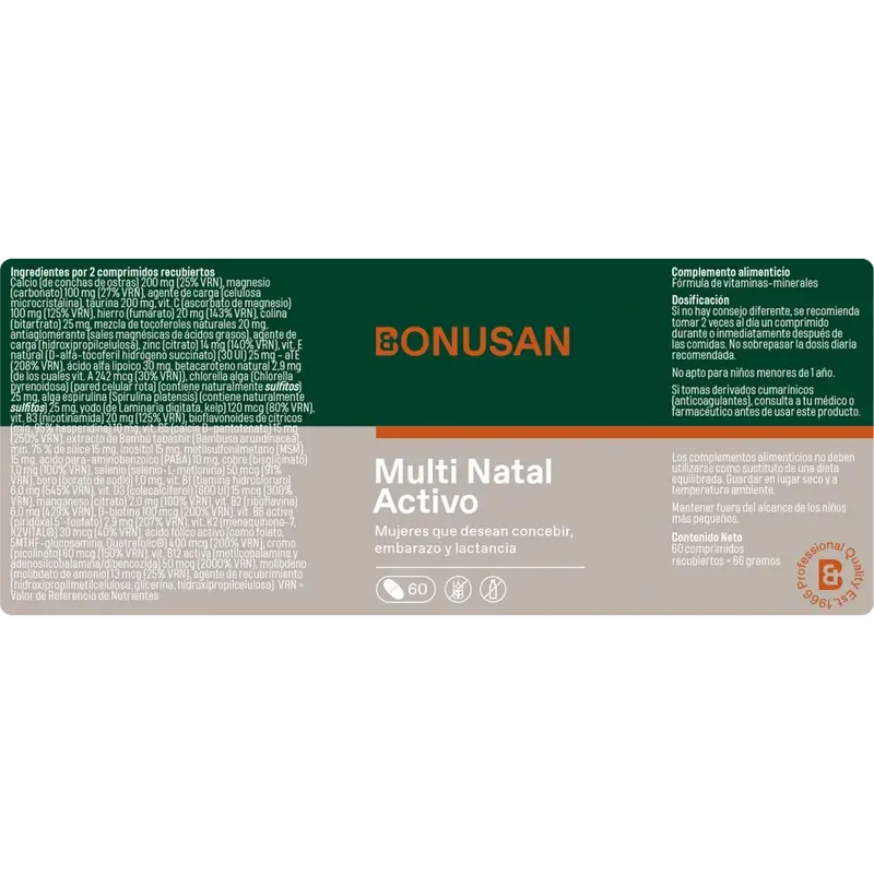 Bonusan Multi Natal Active Pack 3 x 60 comprimidos