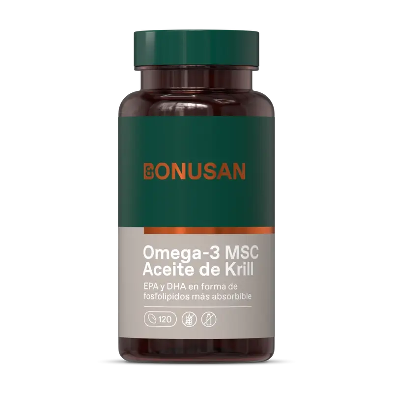 Bonusan Omega-3 Msc Óleo de Krill, 120 pérolas