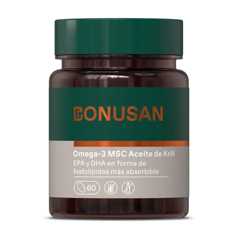 Bonusan Óleo de Krill Omega-3 , 60 pérolas