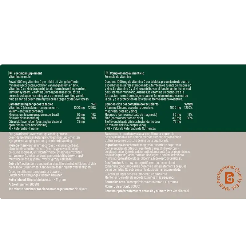 Bonusan Vitamina C-1000 Ascorbate Complex , 30 comprimidos