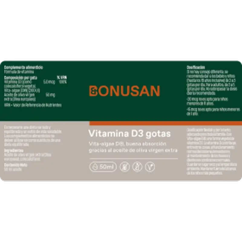 Bonusan Vitamina D3 Gotas de Óleo , 30 ml