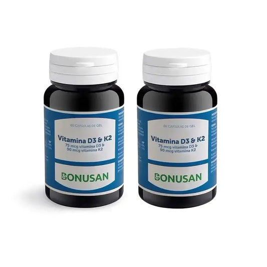 Bonusan Vitamina D3 & K2 , 2X60 Cápsulas
