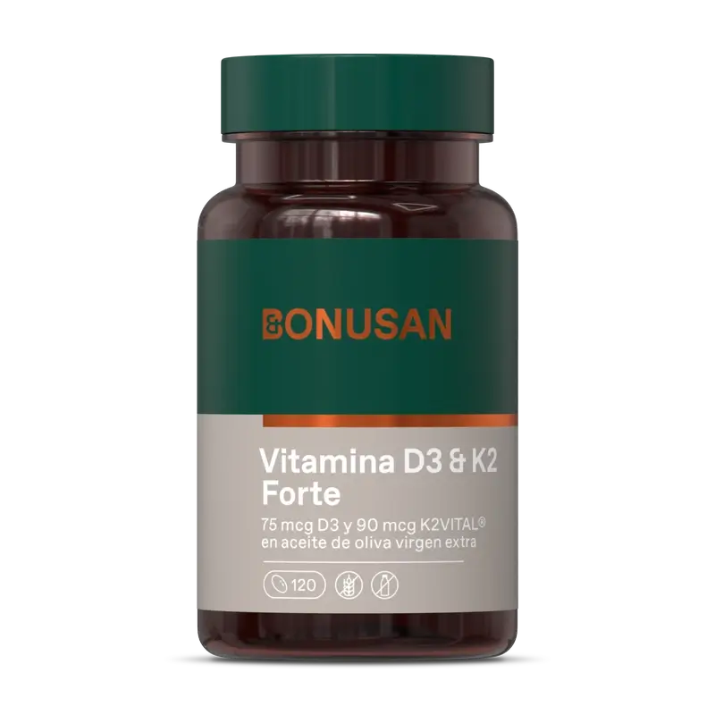 Bonusan Vitamin D3 & K2 Forte, 120 pérolas