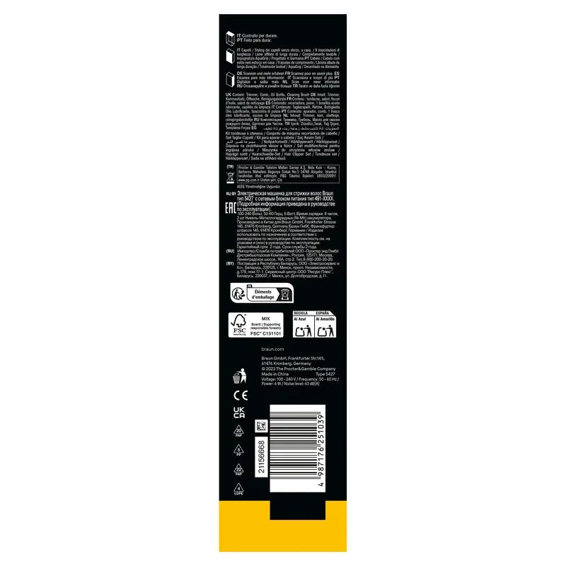 Máquina de cortar cabelo Braun Series 5 9 comprimentos +2 acessórios