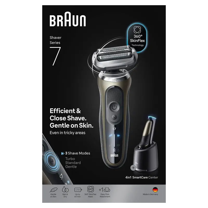 Máquina de barbear eléctrica Braun Series 7 71-N1200S 360° Flex com aparador de precisão