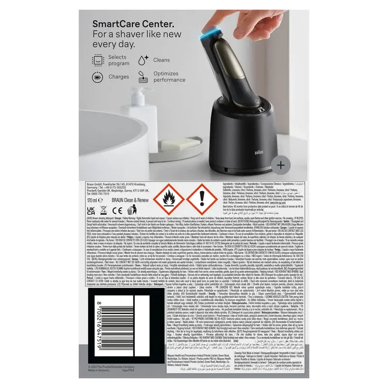 Máquina de barbear eléctrica Braun Series 7 71-N1200S 360° Flex com aparador de precisão