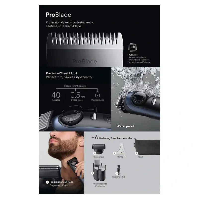 Aparador de barba Braun Series 7 40 comprimentos Bt7520