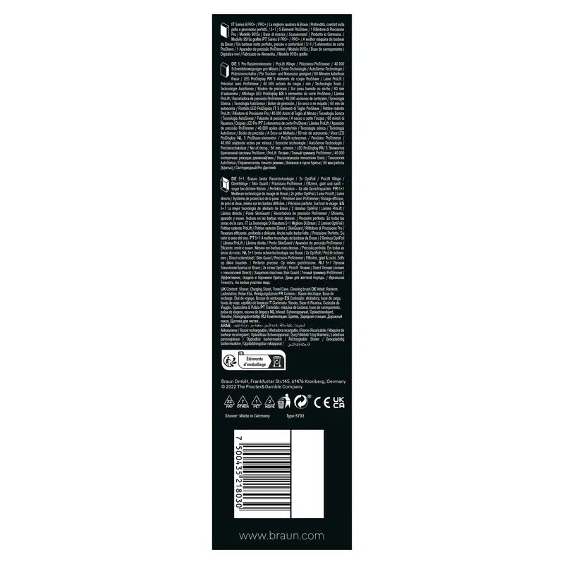 Máquina de barbear eléctrica Braun Series 9 Pro 9415S
