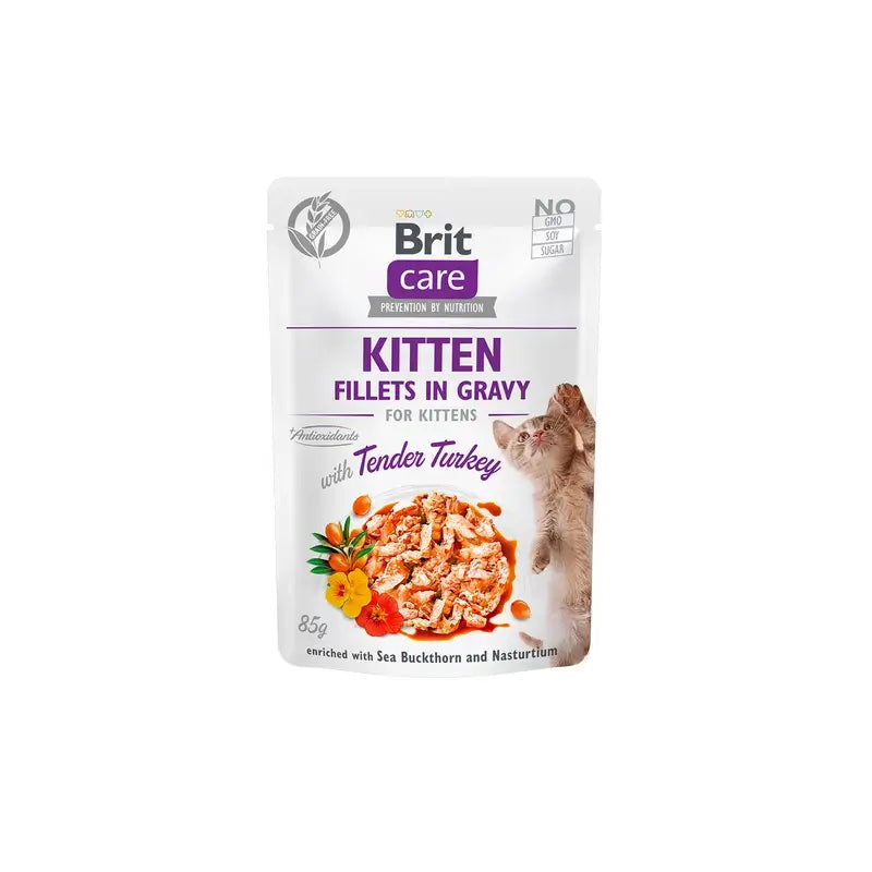Brit Care Cat Kitten Peru em saquinhos 24x85 gramas