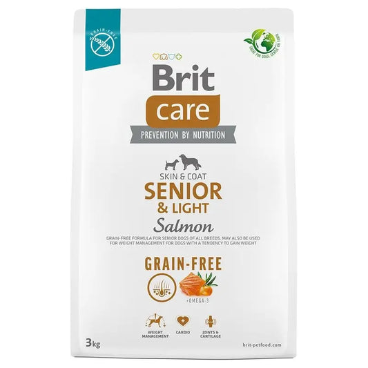 Brit Care Dog Adult Grain Free Senior Light Salmon 3Kg para Cães