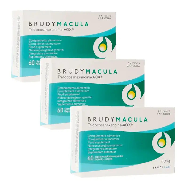 Brudy Macula, Embalagem 3 x 60 Cápsulas