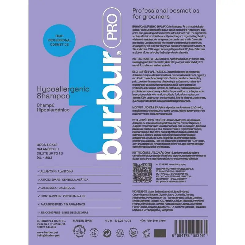Burbur Pro Champô Hipoalergénico 1000Ml