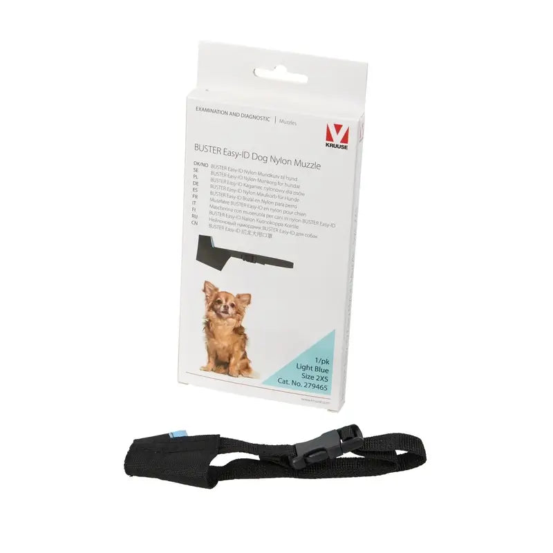 Açaime Buster Easy para cães, em nylon, duplo, tamanho extra pequeno, azul, 1 unidade