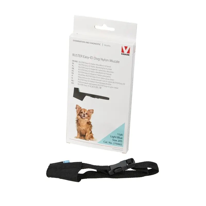 Açaime Buster Easy para cães, em nylon, duplo, tamanho extra pequeno, azul, 1 unidade