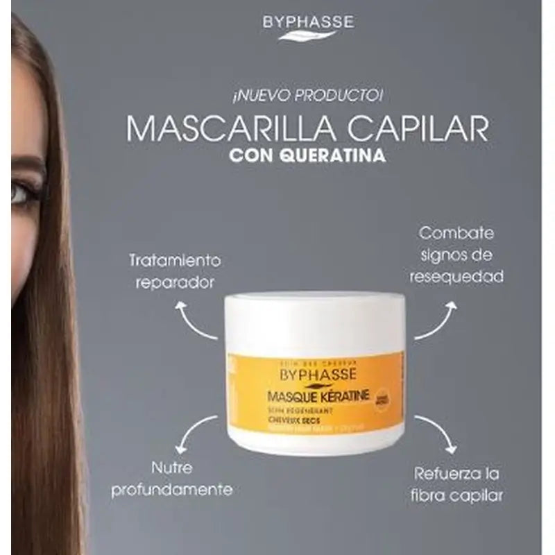 Byphasse Queratina Capilar Cabelos Secos, 250 ml