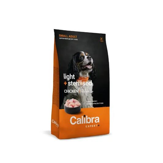 Calibra Dog Expert+ Adultos Pequenos Light&Steril Frango Ração 1.5Kg