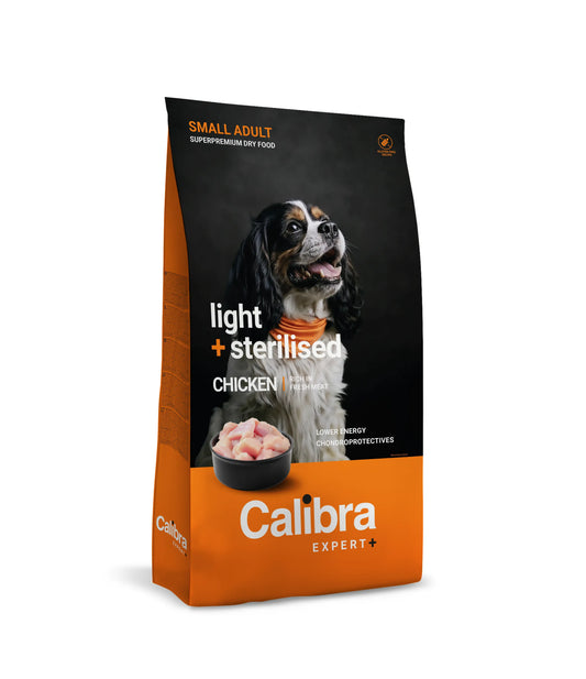 Calibra Dog Expert+ Adultos Pequenos Light&Steril Forragem de Galinha 6Kg