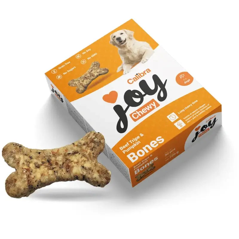 Calibra Joy Dog Chewy Beef Bone & Pumpkin, 30 Unidades X 720 Gr