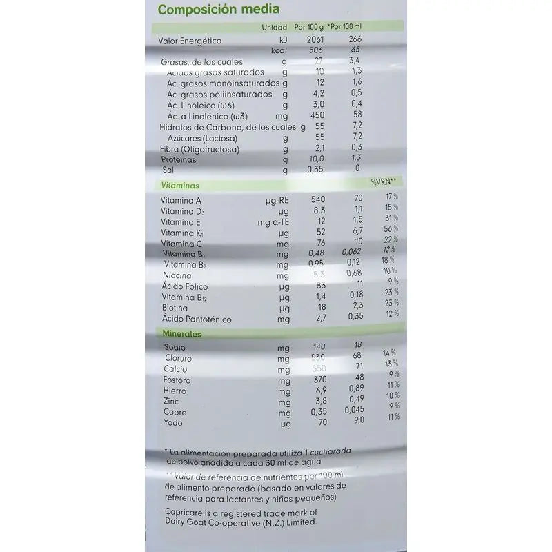 Capricare 3 Leite de Crescimento, embalagem de 2 x 800 g
