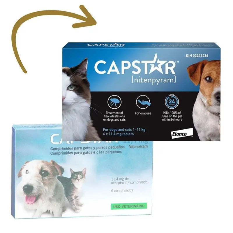 Capstar 11,45Mg Cão e Gato 1-11Kg , 6 Comprimidos