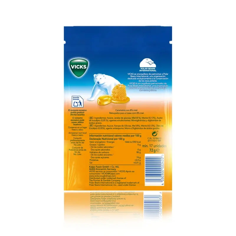 Balas de mel Vicks 72 gramas