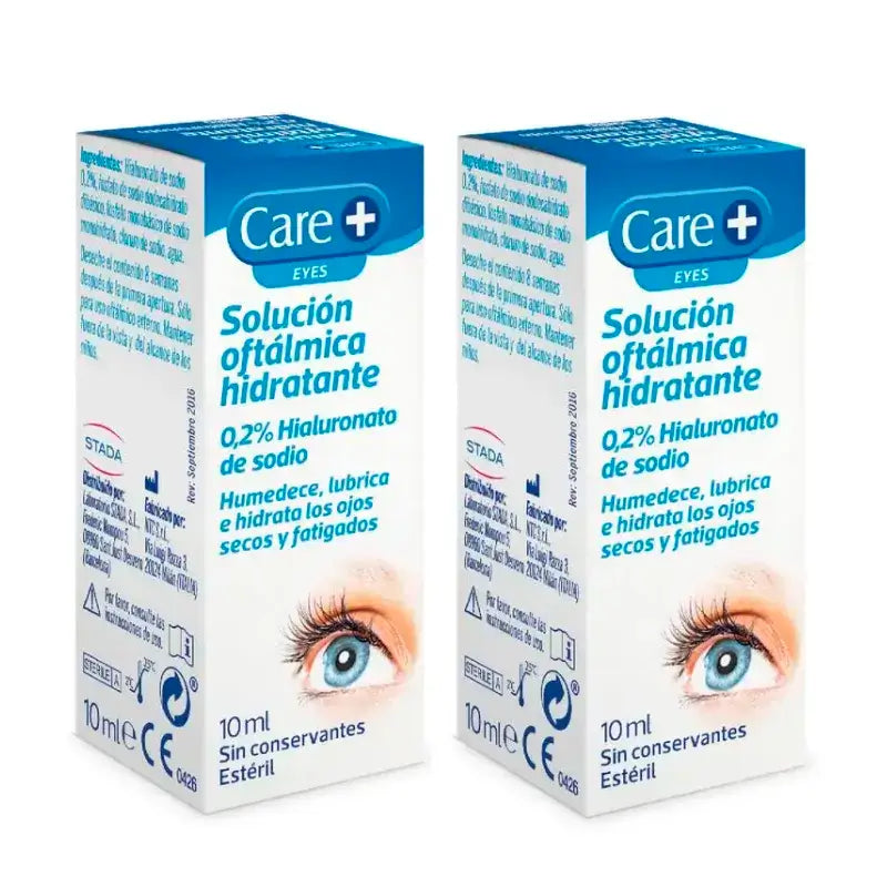 Care+ Solução Oftálmica Hidratante, Embalagem 2 x 10 ml