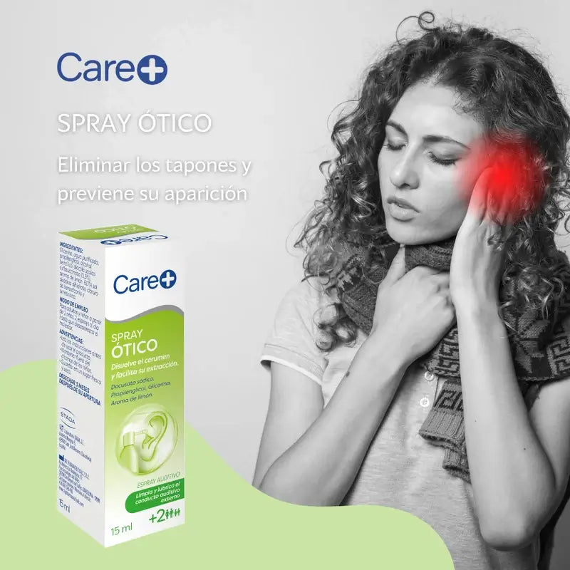 Care+ Spray de Limpeza dos Ouvidos Para Adultos e Crianças +2 Anos , 15 ml