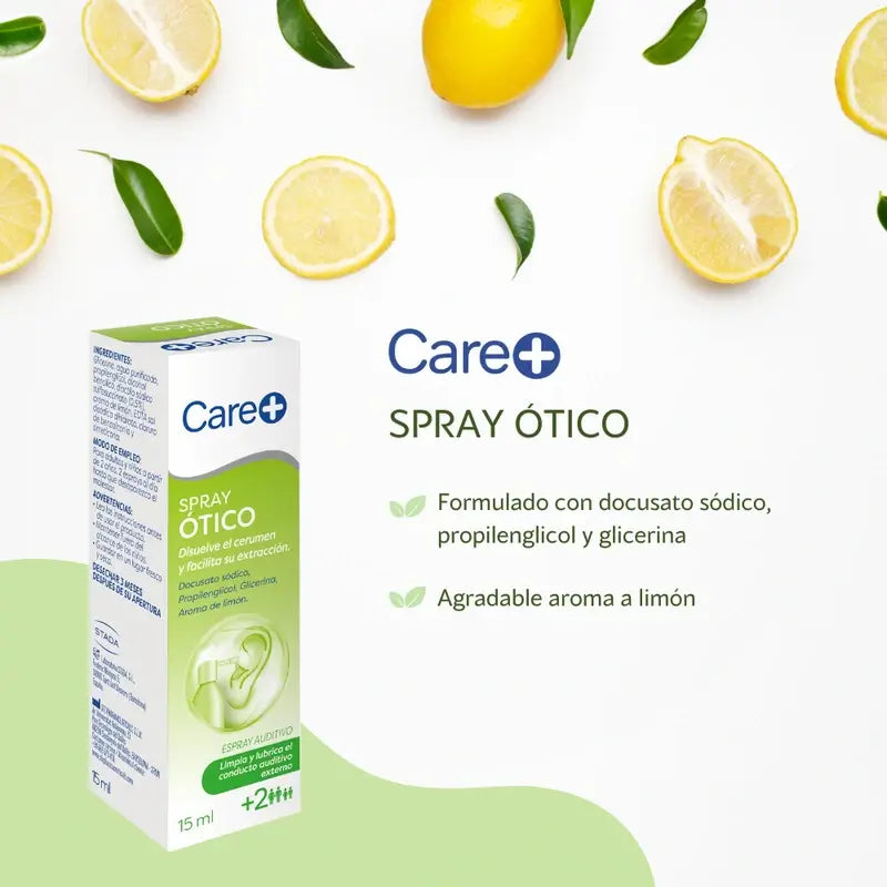 Care+ Spray de Limpeza dos Ouvidos Para Adultos e Crianças +2 Anos , 15 ml