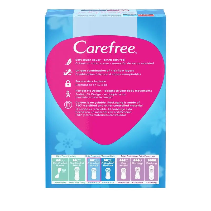 Carefree Cotton Feel Normal Fragrância Fresca 40+4 unidades