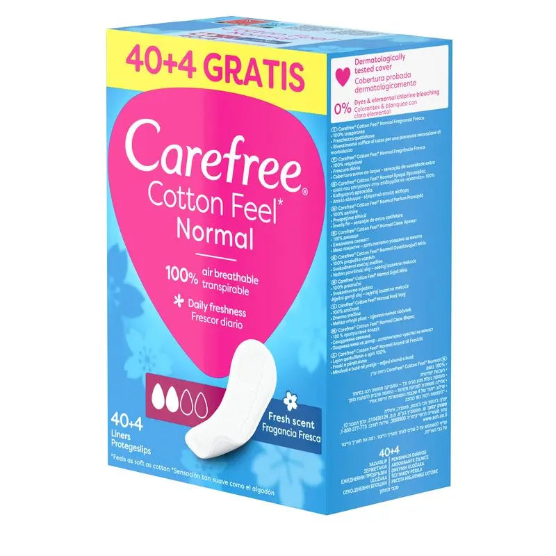 Carefree Cotton Feel Normal Fragrância Fresca 40+4 unidades