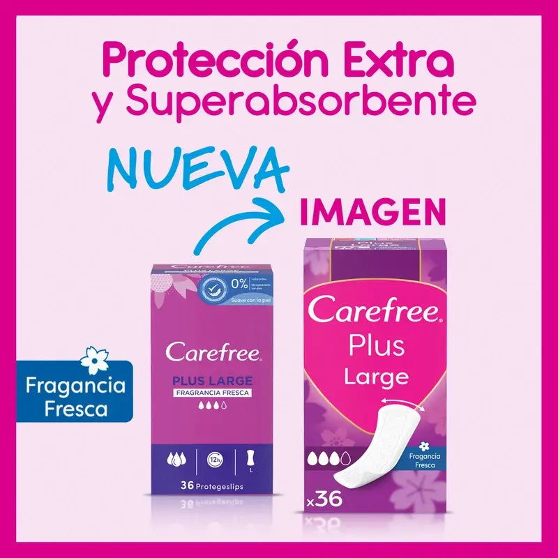 Carefree Plus Grande Fragrância Fresca 36pcs