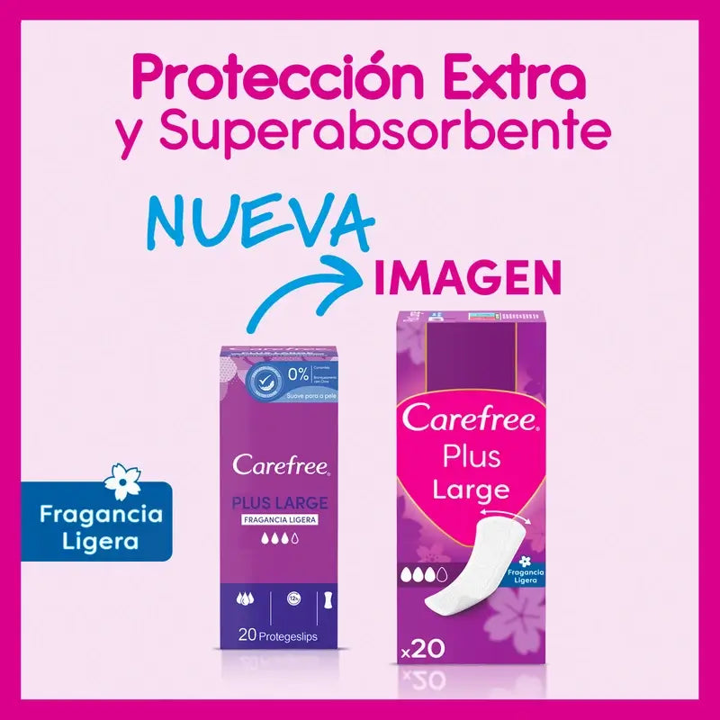 Carefree Plus Fragrância Ligeira Grande 20 unidades
