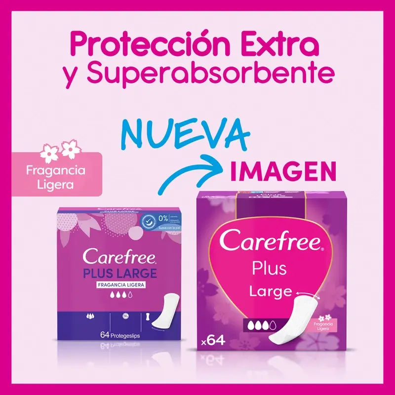 Carefree Plus Large Light Fragrance 64 unidades