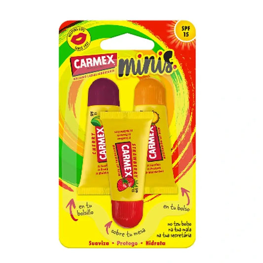 Carmex Tubo Triplo Morango, Cereja e Ananás , 15,31 g