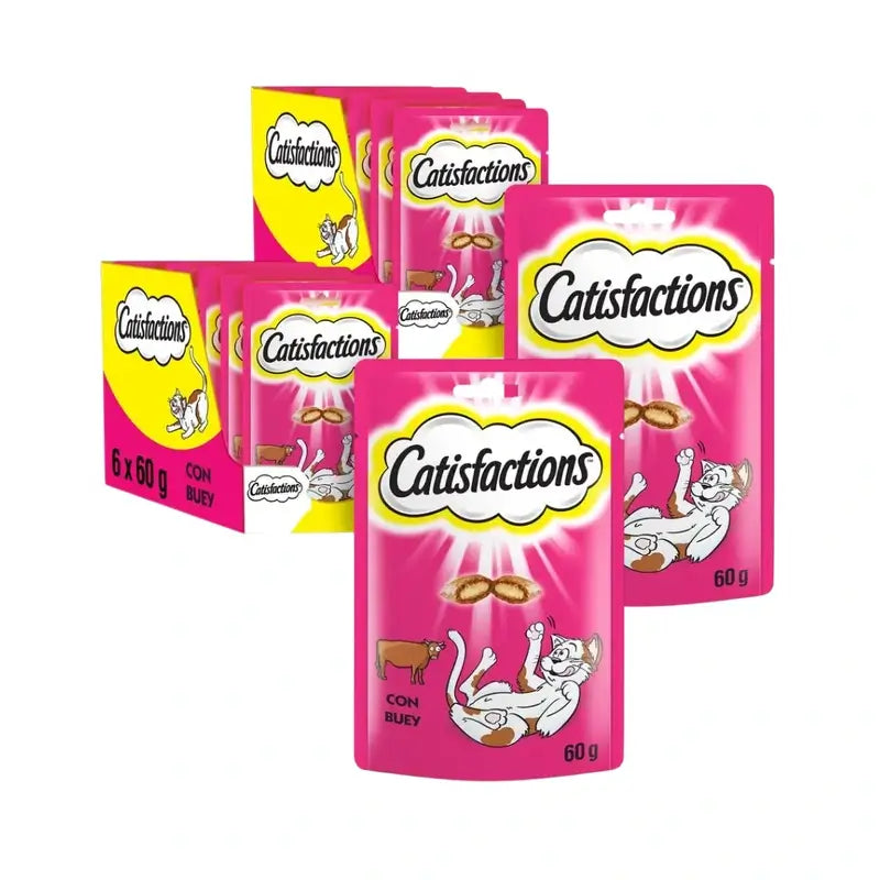 Catisfaction Feline Beef, embalagem de 2, 6X60Gr