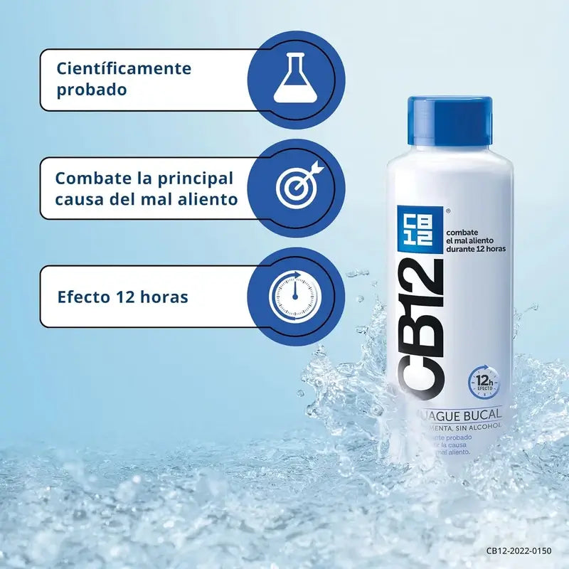 Elixir bucal CB12 Mint Elixir bucal para halitose com sabor a menta 500 ml