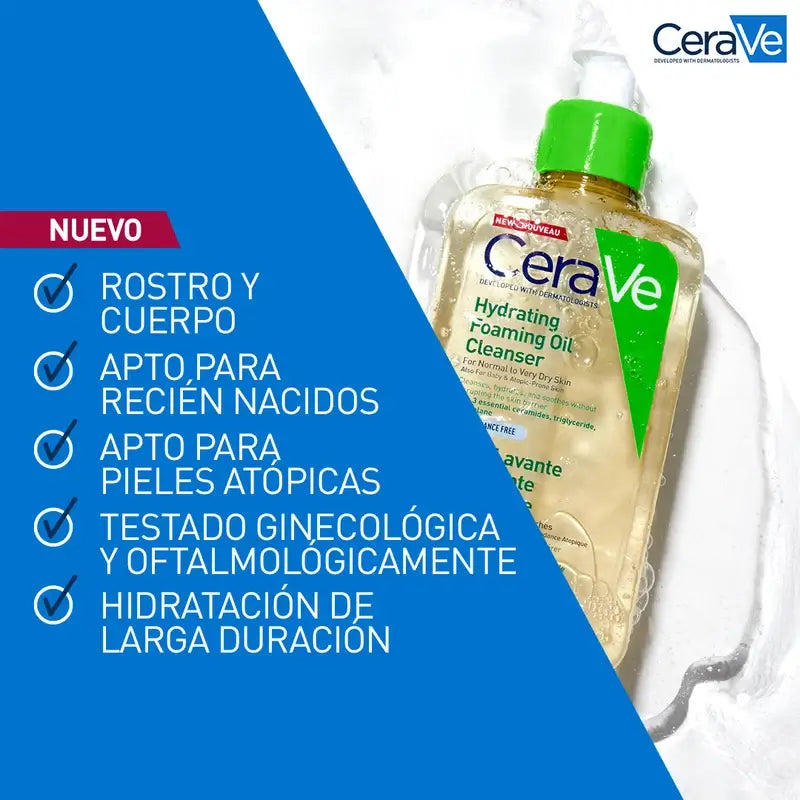 Óleo de Limpeza Espumante Hidratante CeraVe, 473 ml