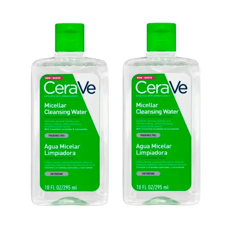 Água Micelar de Limpeza CeraVe, Embalagem 2 x 295 ml
