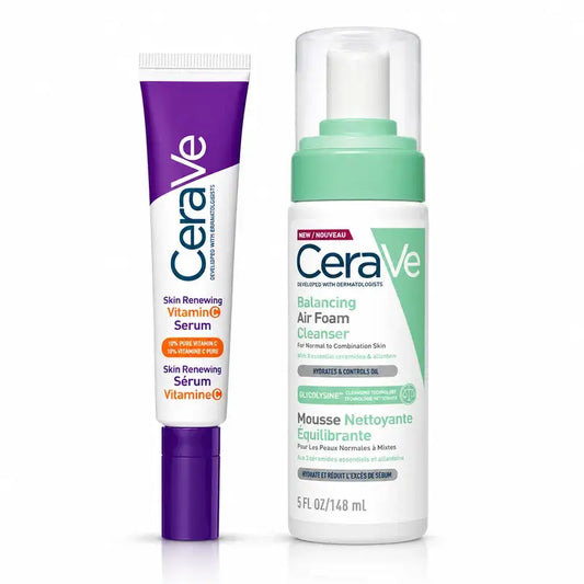 Cerave Serum Vitamina C 30 Ml + Espuma de limpeza Air Foam 148 Ml
