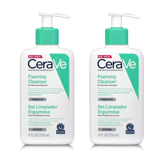 CeraVe Duplo Gel de Limpeza Espumante, 2 x 236 ml