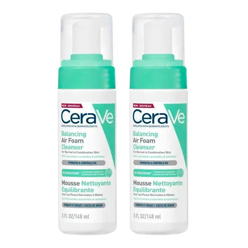 CeraVe Air Foam Rebalancing Cleanser , Embalagem 2 x 148 ml