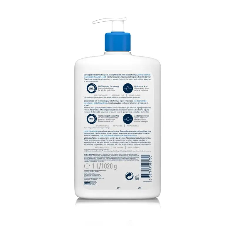 Creme Hidratante CeraVe, 1l