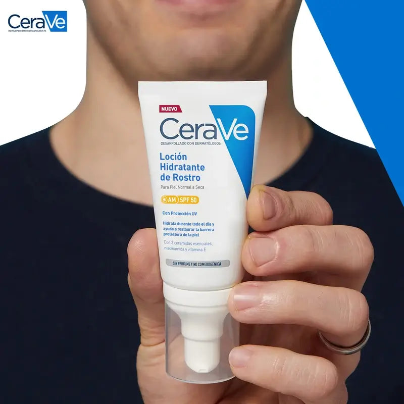 CeraVe Loção Hidratante Facial SPF 50, 52 ml