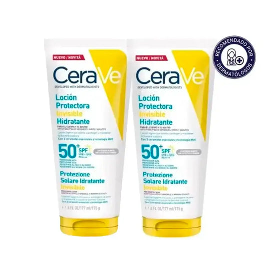 Cerave Invisible Protective Moisturising Lotion Spf 50+, Embalagem 2 x 177 ml