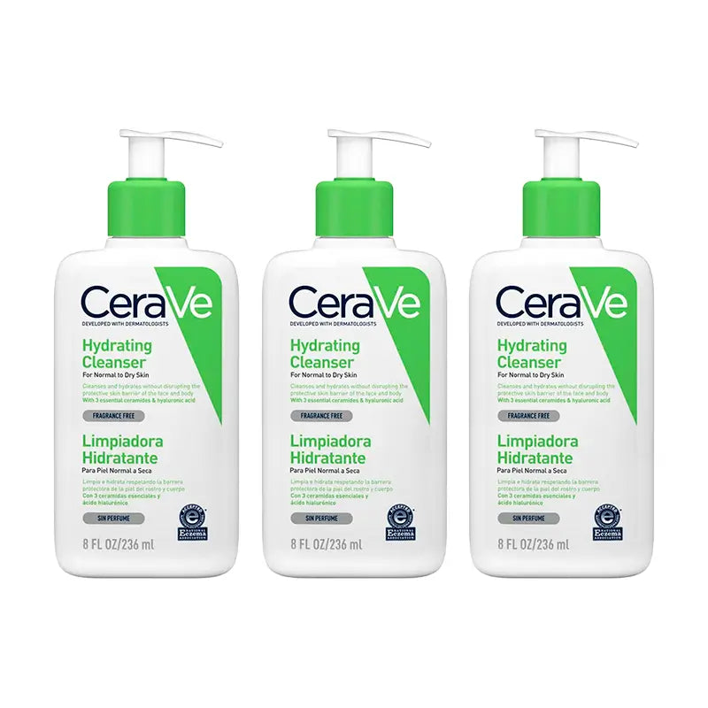 CeraVe Triplo Gel de Limpeza Hidratante, 3 x 236 ml