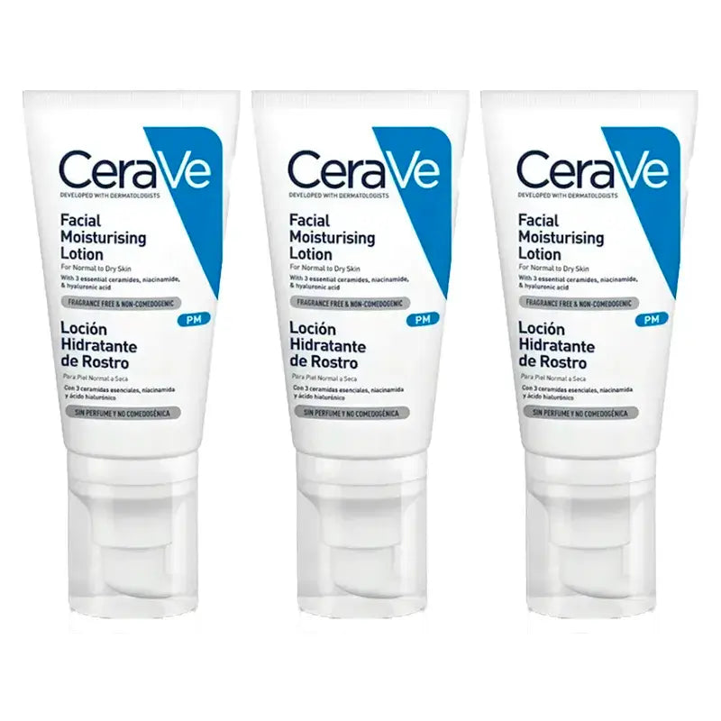 CeraVe Triplo Loção Hidratante para o Rosto, 3X52 Ml