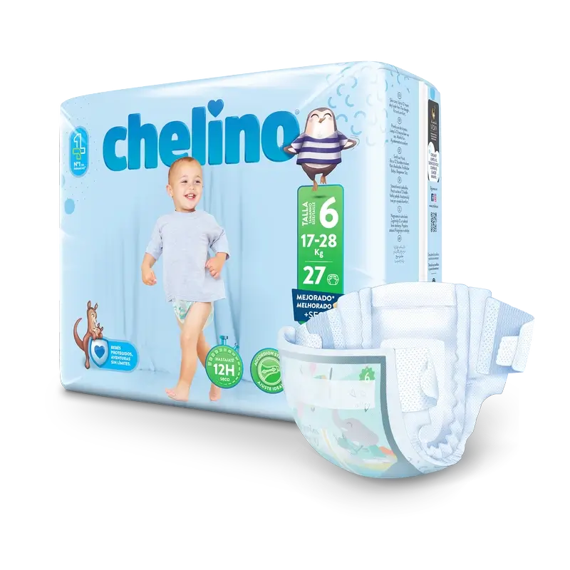 Fralda Chelino tamanho 6 (17-28 Kg) , 27 unidades
